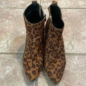 A New Day Leopard print booties sz 10